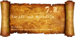 Tarjányi Miklós névjegykártya