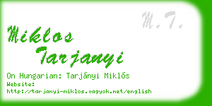 miklos tarjanyi business card